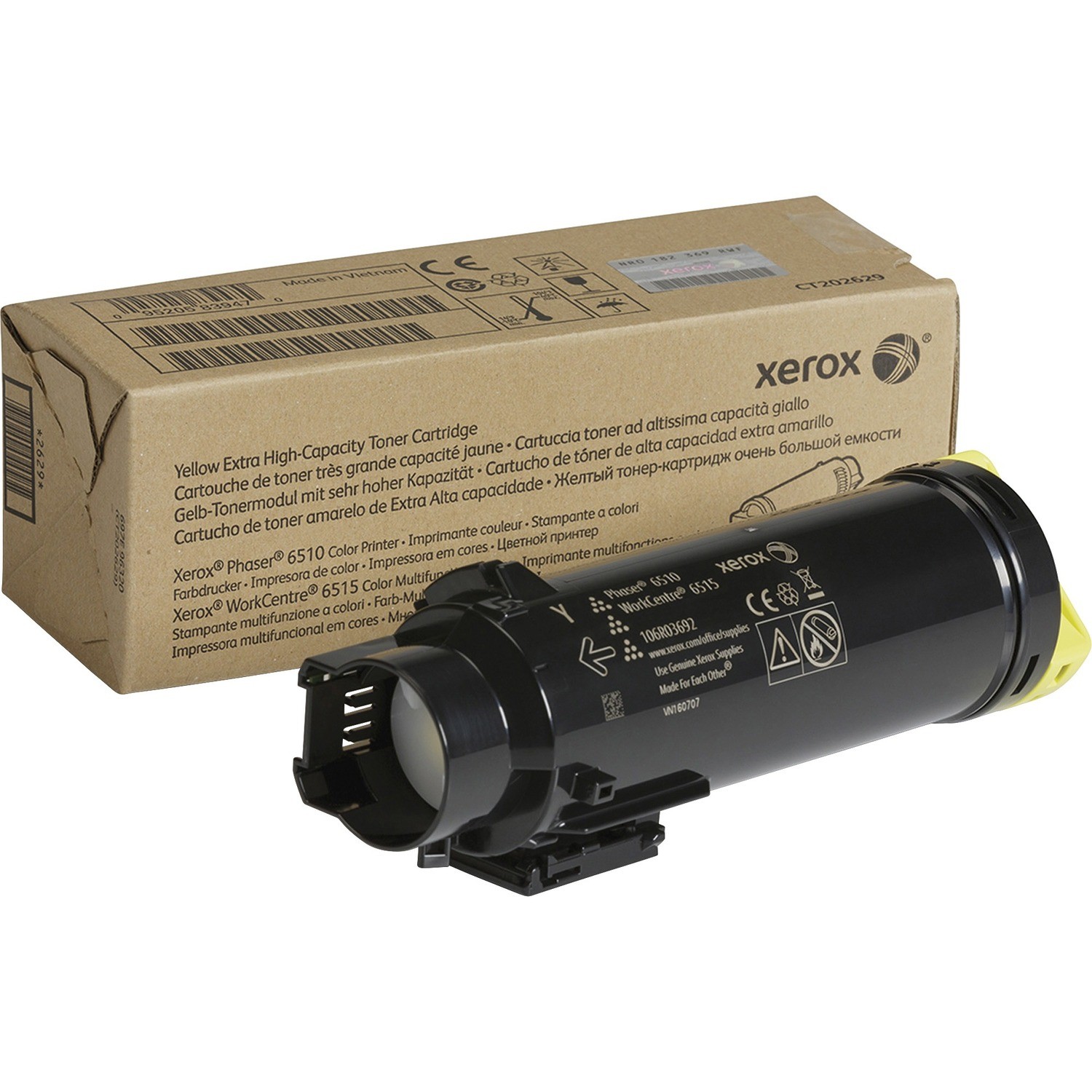Xerox Genuine Phaser&reg; 6510, WorkCentre&reg; 6515 Yellow Extra High capacity Toner Cartridge (4300 Pages) - 106R03692