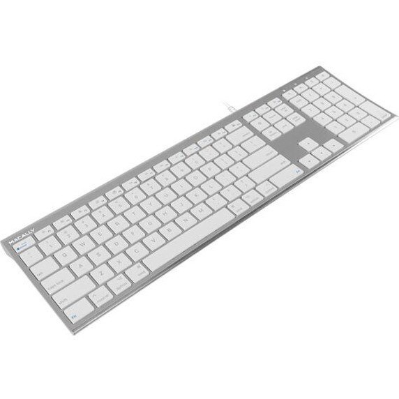 Macally Aluminum Ultra Slim USB Wired keyboard for Mac and PC