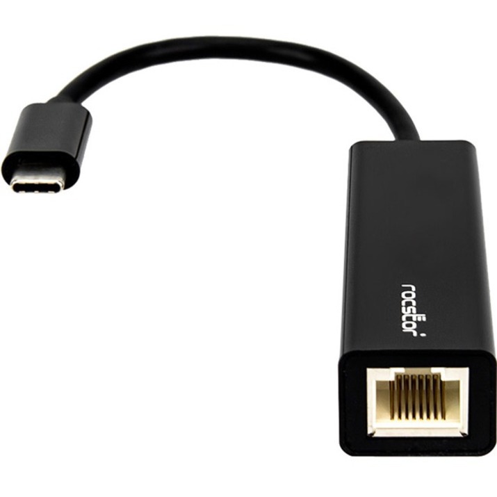 Rocstor Premium USB-C to Gigabit Network Adapter - USB Type-C to Gigabit Ethernet 10/100/1000 Adapter - Supports PXE Boot, Wake-On-Lan - Compatible with Mac & PC - Plug & Play (No Drivers Needed) - Black - USB 3.1 - 1 Port(s) - 1 - Twisted Pair WITH NATIVE DRIVER SUPPORT