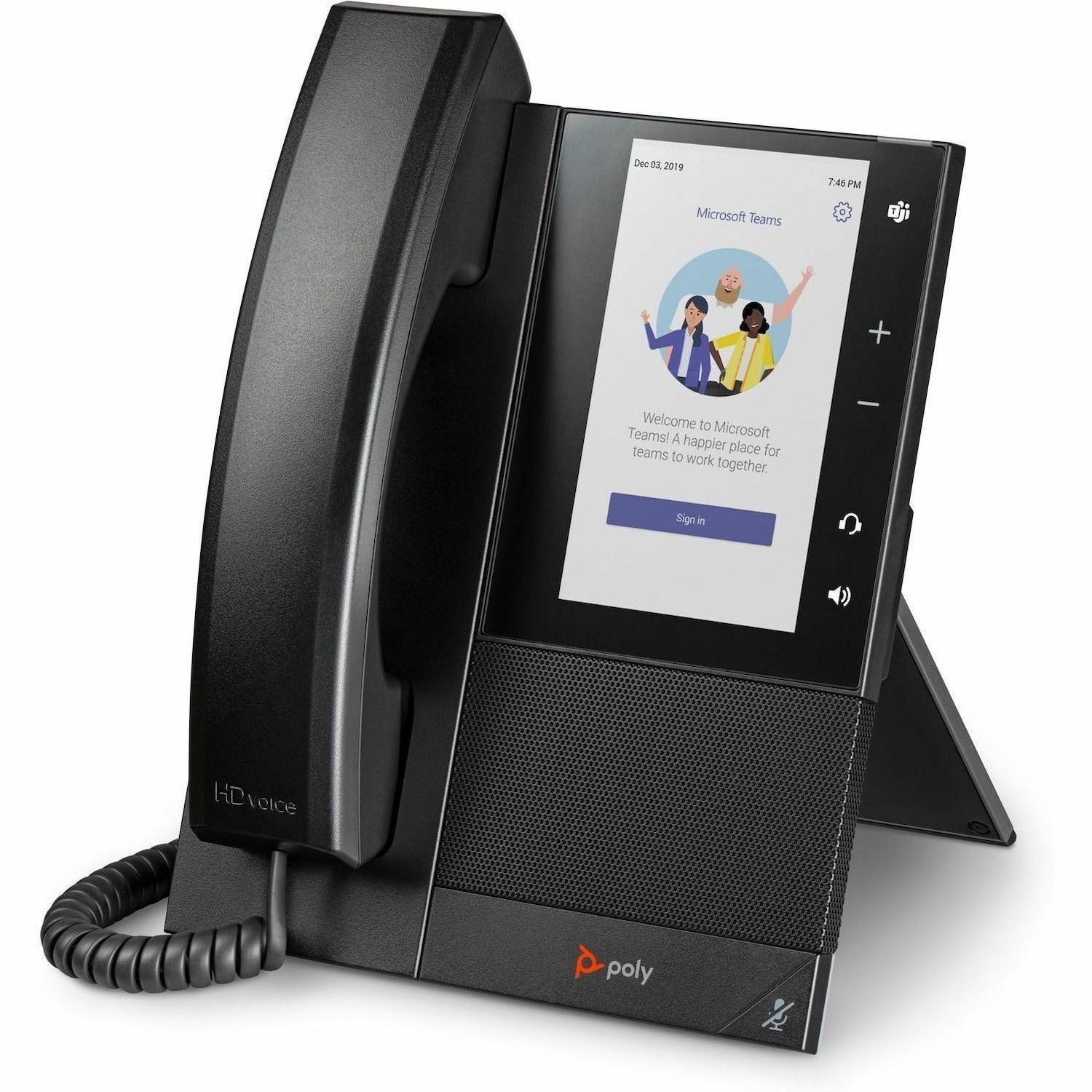 Poly CCX 505 IP Phone - Corded - Corded/Cordless - Wi-Fi, Bluetooth - Desktop, Wall Mountable - Black