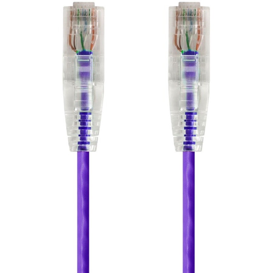 Monoprice SlimRun Cat6 28AWG UTP Ethernet Network Cable, 1ft Purple