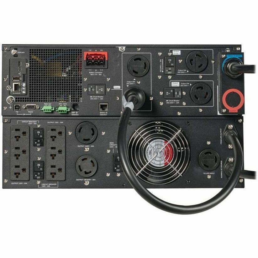 Eaton 9PX G2 6000VA 5400W 208/120V Online Double-Conversion UPS - L6-30P Input, 6x 5-20R, 1x L6-30R, 1x L14-30R, Cybersecure Network Card, Extended Run, 6U Rack/Tower