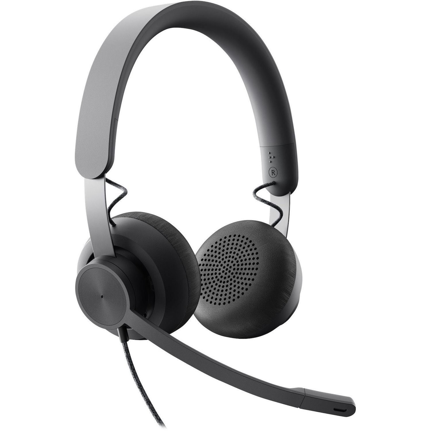 Logitech Zone Wired Noise Cancelling Headset, USB-C with USB-A adapter, graphite