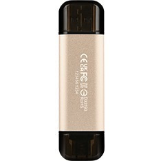 Transcend JetFlash 930C 512 GB USB 3.2 (Gen 1) Type A, USB 3.2 (Gen 1) Type C Flash Drive - Gold