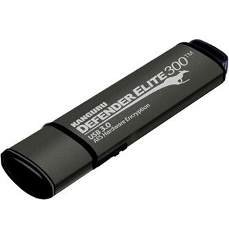 Kanguru Defender Elite300&trade; FIPS 140-2 Certified, AES XTS 256-Bit Hardware Encrypted USB 3 Secure Flash Drive with Physical Write Protect Switch, 32G