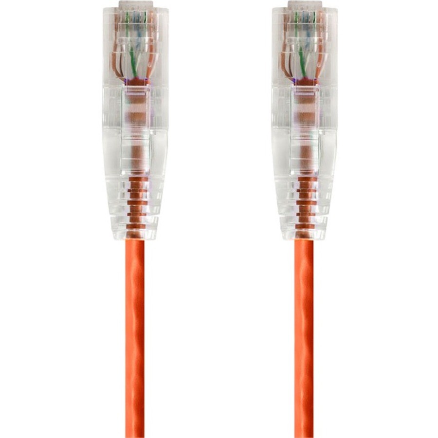 Monoprice Cat6 550MHz 28Awg Utp SlimRun Pure Bare Copper Snagless Patch Cable, Orange, 10FT