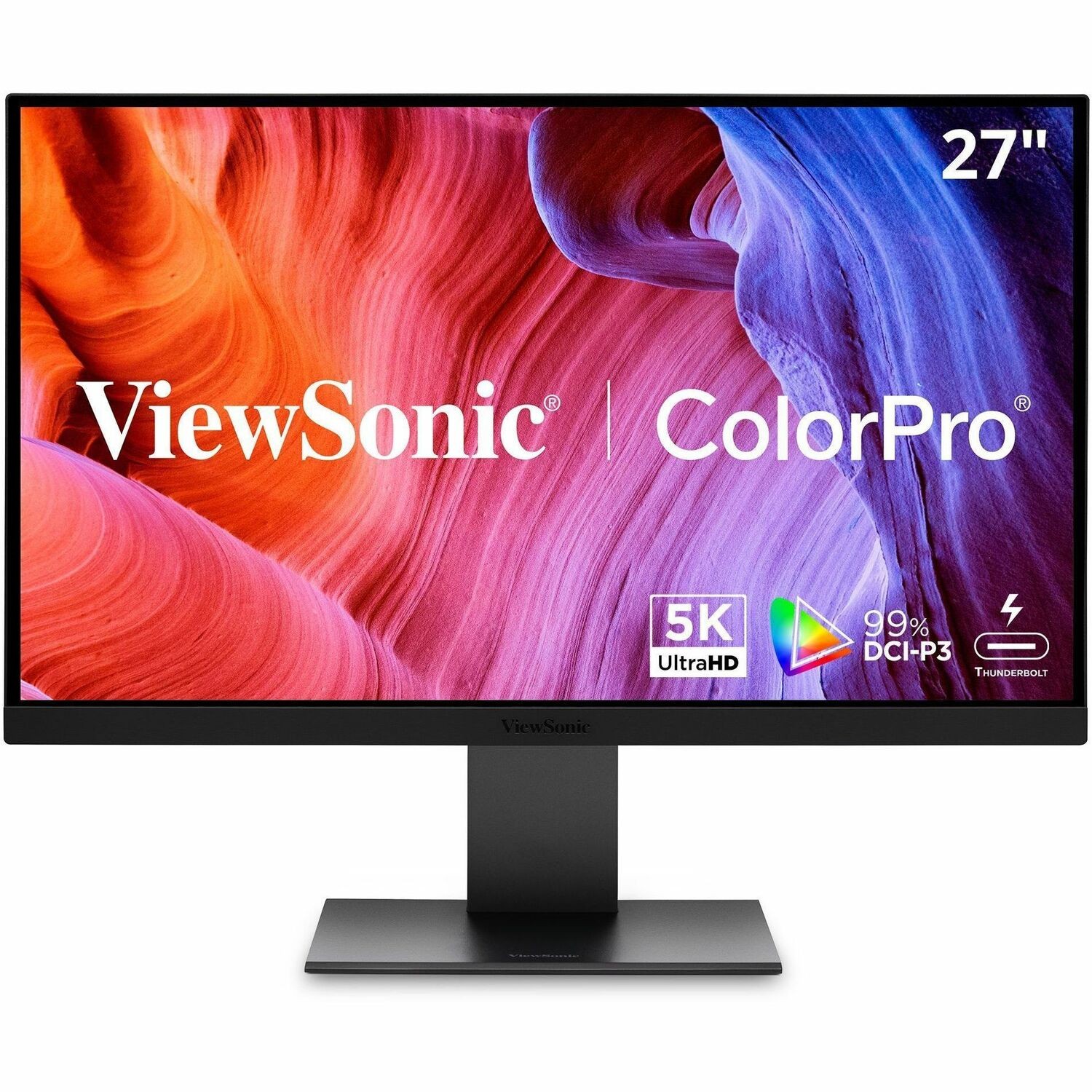 ViewSonic VP2788-5K 27 Inch 5K Mac-Ready Monitor, IPS with 100% sRGB, 99% DCI-P3 and Pantone Validated for Mac Studio Desktop Setups, Advanced Ergonomics, Thunderbolt 4, USB, HDMI, and DisplayPort