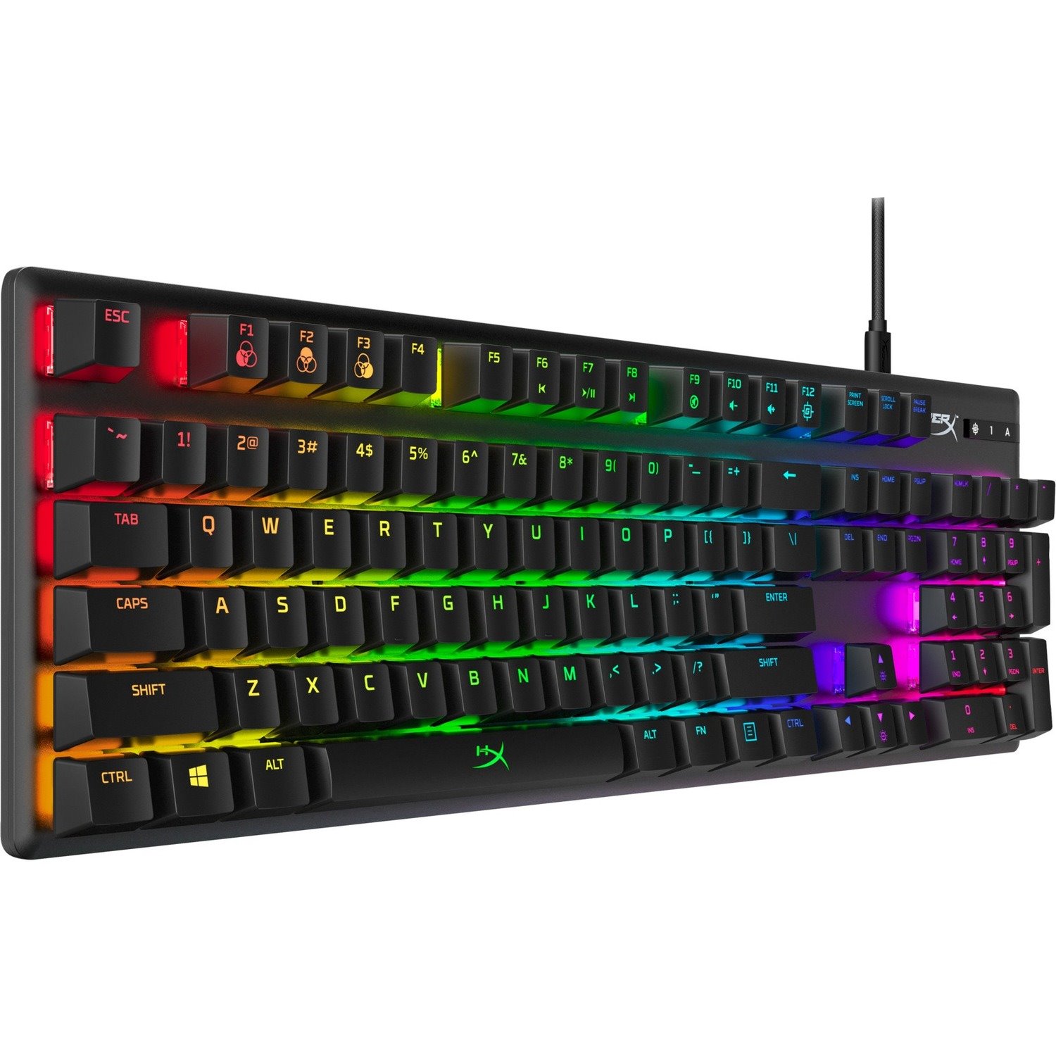 HP HyperX Alloy Gaming Keyboard - Cable Connectivity - USB Type C Interface - RGB LED - English (US) - Black