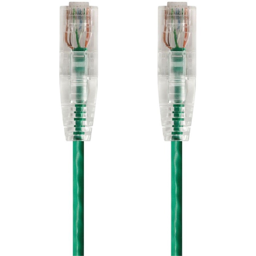 Monoprice SlimRun Cat6 28AWG UTP Ethernet Network Cable, 10ft Green