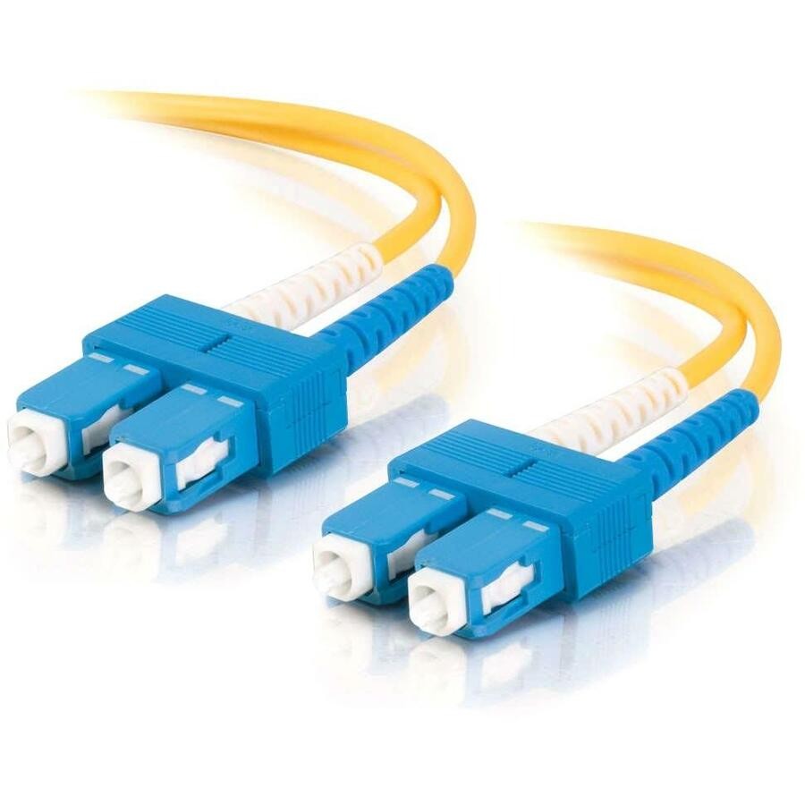 Cables To Go C2G SC-SC 9/125 Os2 Duplex Single-Mode Fiber Optic Cable, Yellow, 10M, Taa