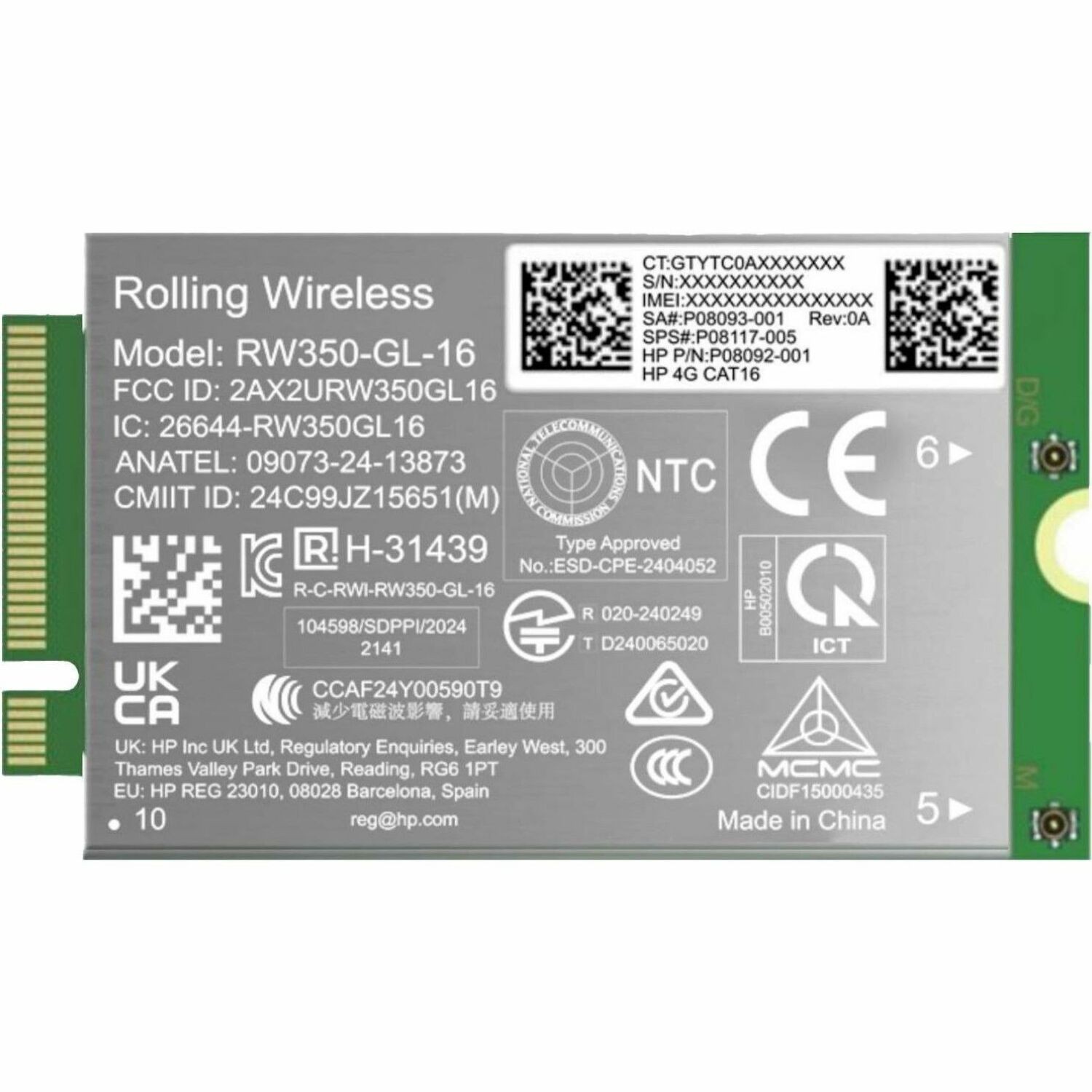 HP 4G LTE-Advanced Pro (Cat 16) WWAN (B8BD2AA)