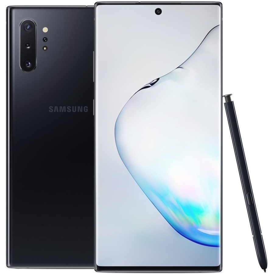 Samsung Galaxy Note10+ SM-N975U1 256 GB Smartphone - 6.8" Dynamic AMOLED 3040 x 1440 - Kryo 485Single-core (1 Core) 2.80 GHz + Kryo 485 Triple-core (3 Core) 2.40 GHz + Kryo 485 Quad-core (4 Core) 1.70 GHz - 12 GB RAM - Android 9.0 Pie - 4G - Aura Black