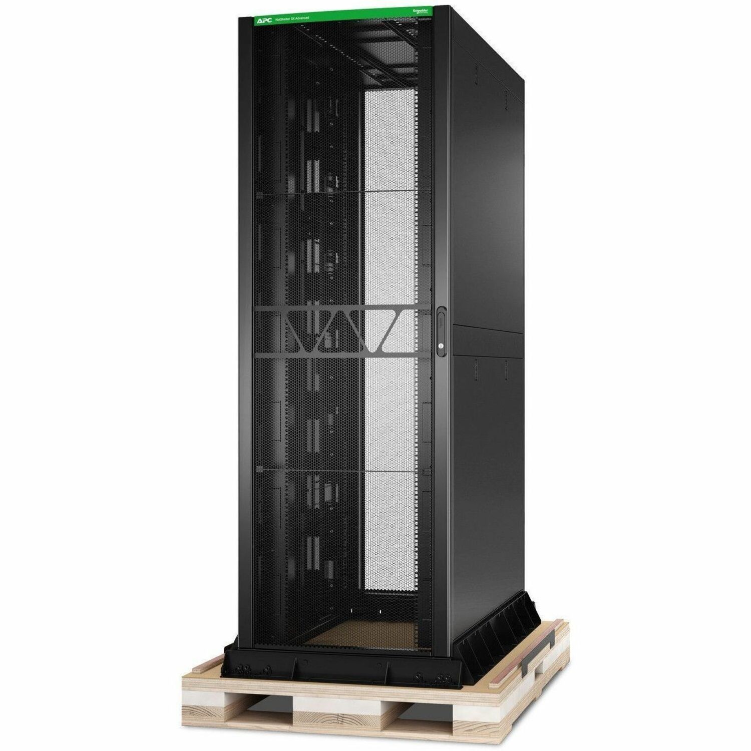 APC NetShelter SX Advanced Rack, High Strength, 48U, 2258H x 750W x 1470D mm, with Shock Package, Black [TAA]