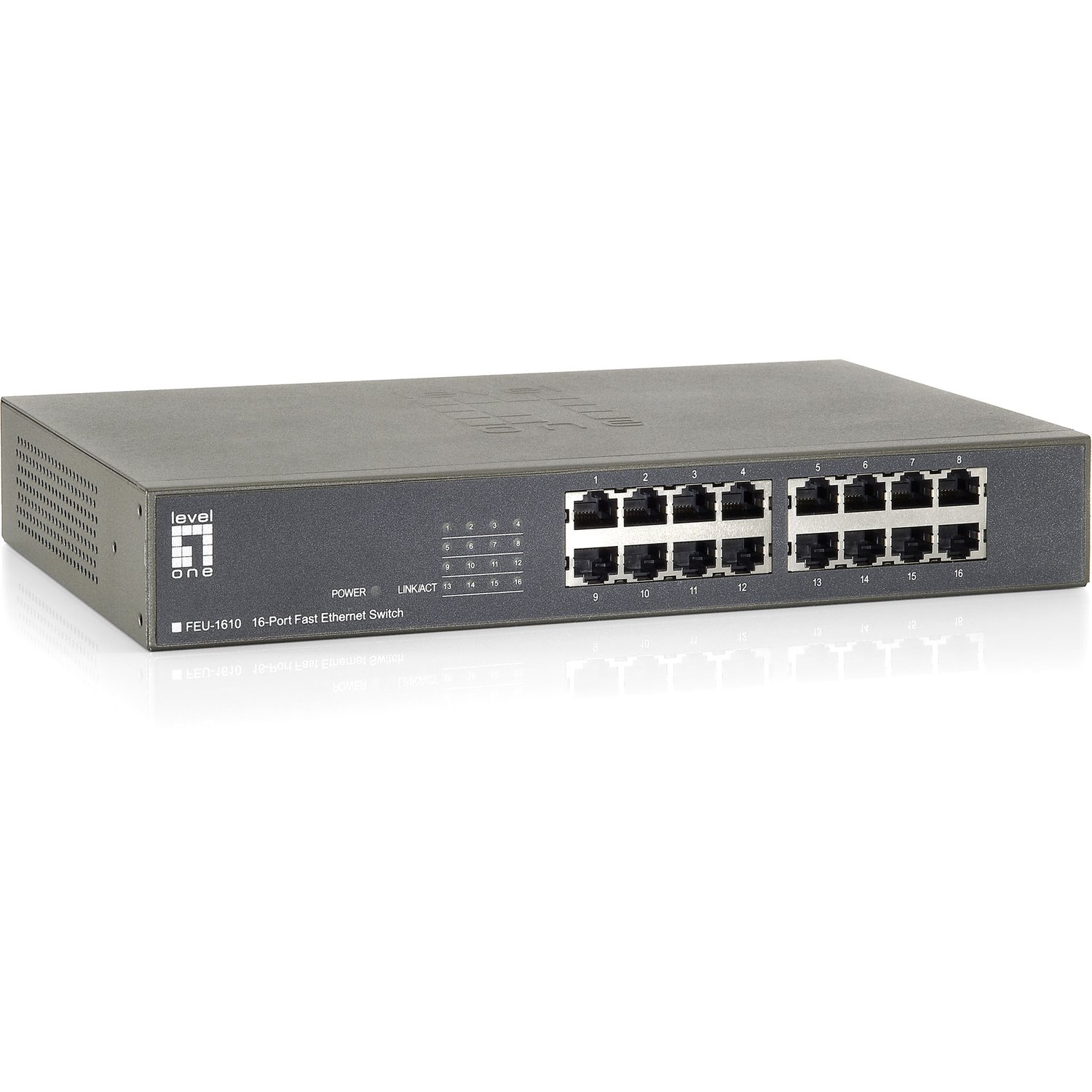LevelOne FEU-1610 16-Port 10/100 Fast Ethernet Desktop Switch