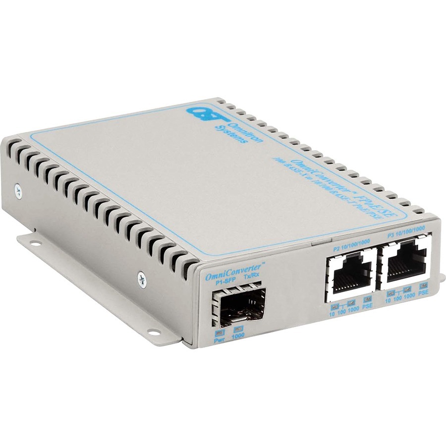 Omnitron Systems OmniConverter SE 10/100 PoE Fast Ethernet Fiber Media Converter Switch RJ45 SFP