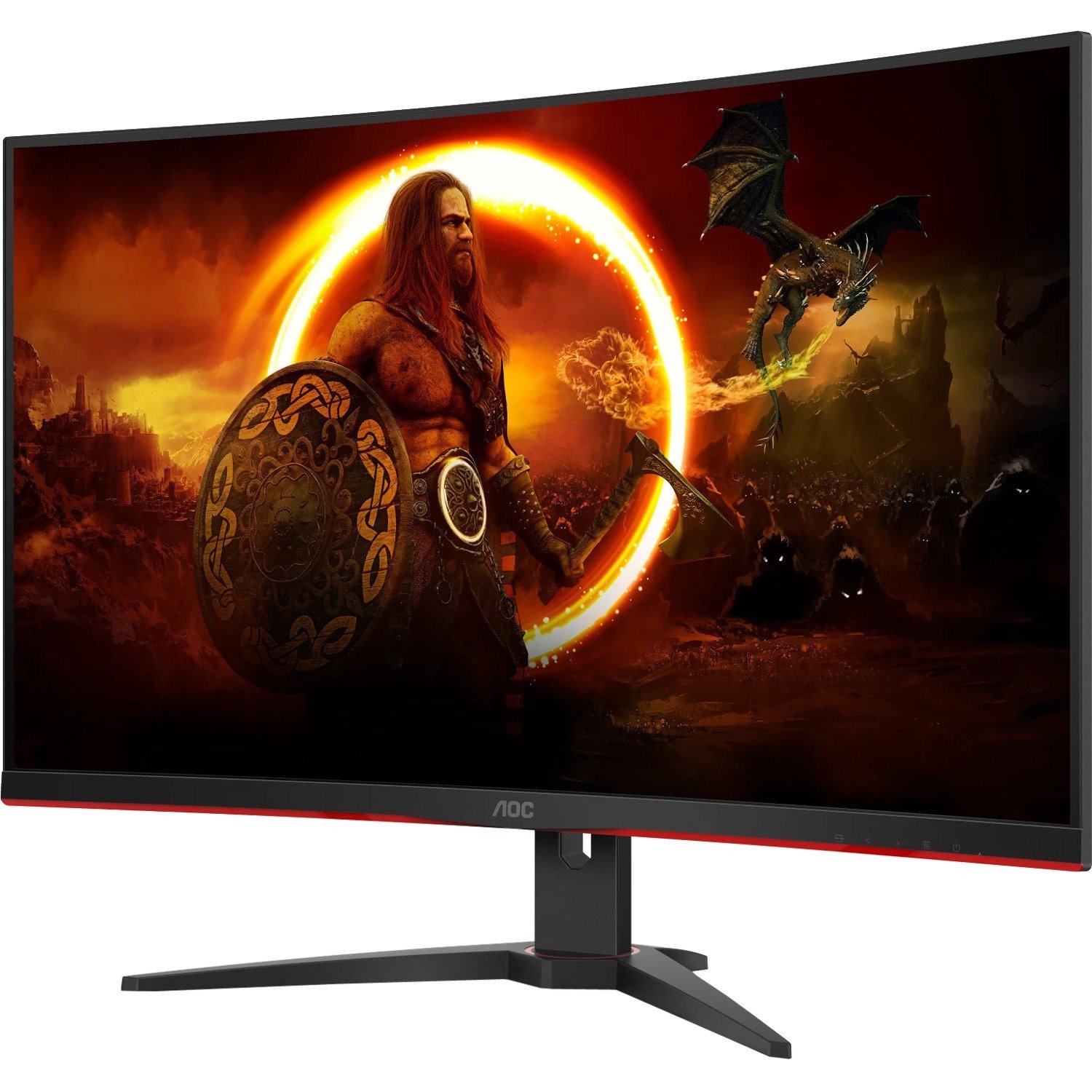 AOC C32G2E 32" Class Full HD Curved Screen Gaming LCD Monitor - 16:9 - Red, Black