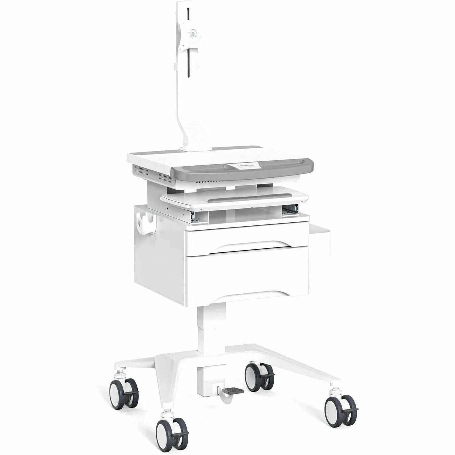 Mount-It! MedHub Mobile Workstation with Drawers and Monitor Mount