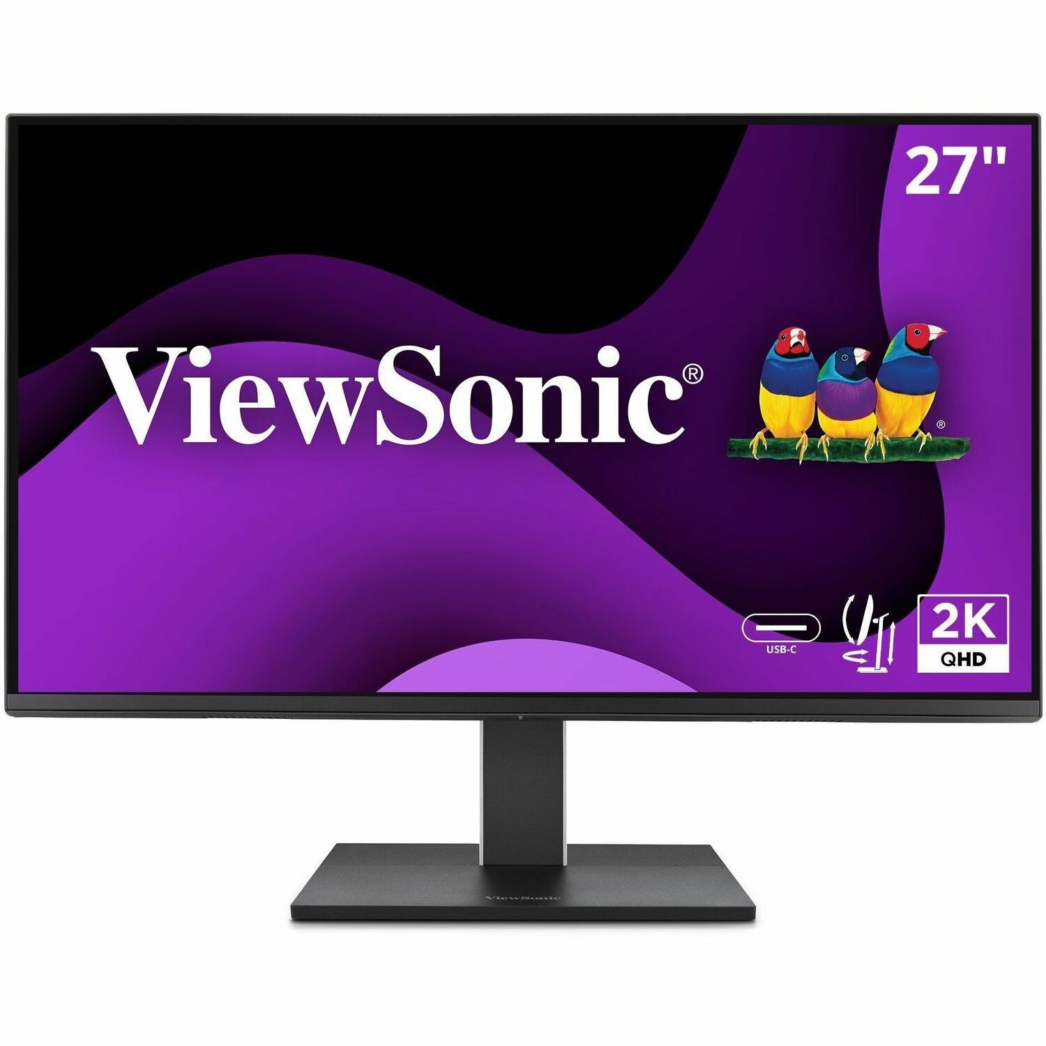 ViewSonic VG2752-2K 27 Inch 1440p Monitor, IPS Display with 100Hz for Smooth Home and Office Productivity, Full Ergonomic Adjustability, 5-Port USB Hub, 65W USB-C, HDMI, and DisplayPort Inputs