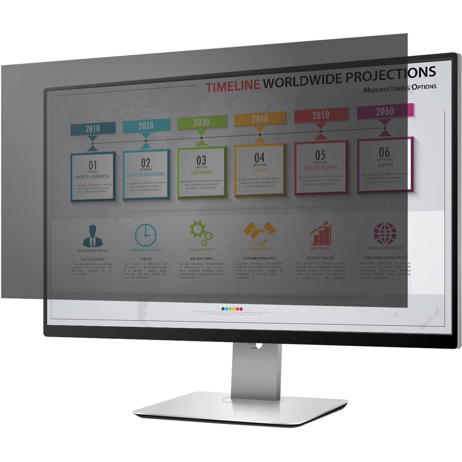 Rocstor PrivacyView&trade; Premium Privacy Filter for 22 Widescreen Monitor - For 22" Monitor / Display - 16:10 Aspect Ratio - Glossy / Matte - Unframed - Comparable to PF220W1B - TAA Compliant - Black