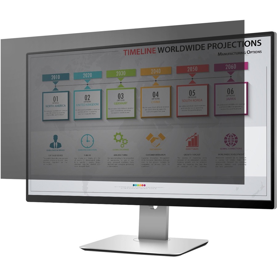 Rocstor PrivacyView&trade; Premium Privacy Filter for 22 Widescreen Monitor - For 22" Monitor / Display - 16:10 Aspect Ratio - Glossy / Matte - Unframed - Comparable to PF220W1B - TAA Compliant - Black