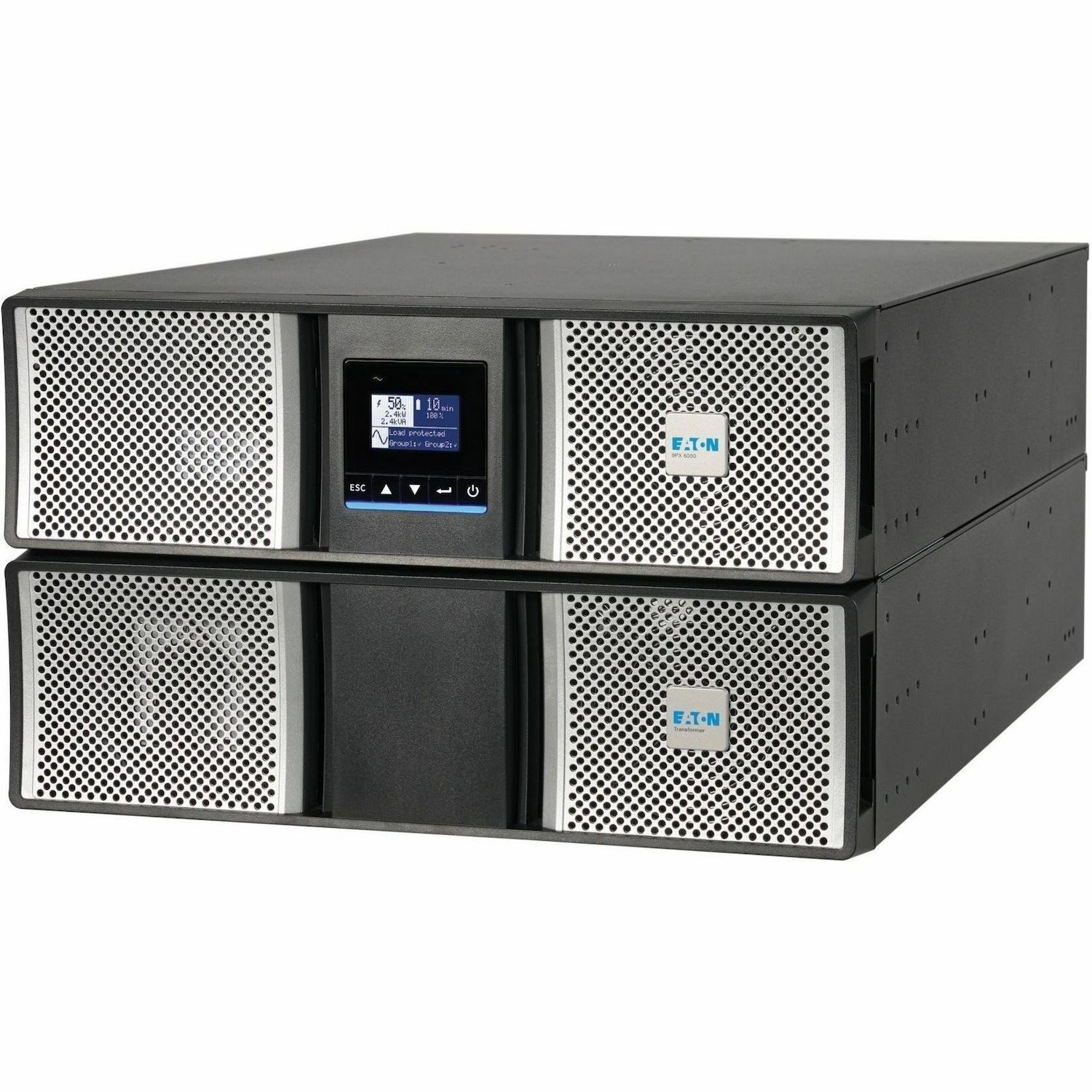 Eaton 9PX G2 6000VA 5400W 208/120V Online Double-Conversion UPS - L6-30P or Hardwired Input, 18x 5-20R, 2x L6-20R, 1x L6-30R, Cybersecure Network Card, Extended Run, 6U Rack/Tower