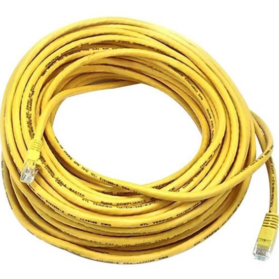 Monoprice Fullboot Cat5e Utp 24Awg 350MHz Snagless Copper Patch Cable, Yellow, 75FT