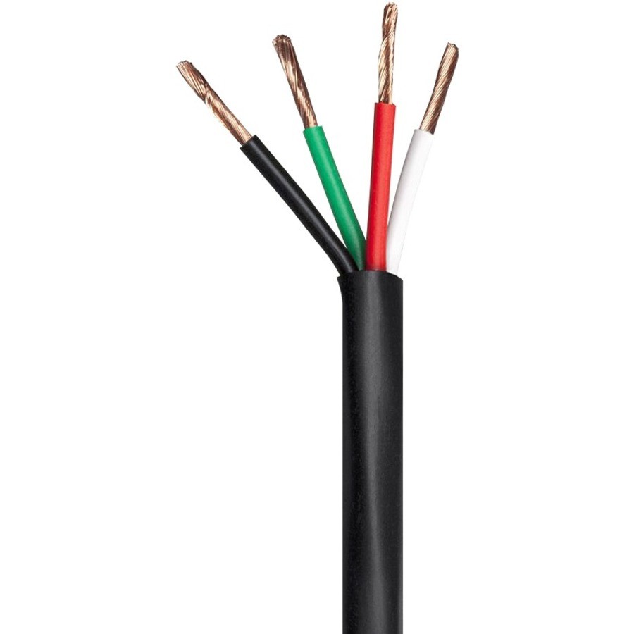 Monoprice 4-Conductor 14Awg CMP Rated Speaker Wire, Black, 100FT