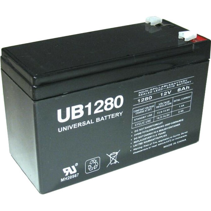 Premium Power Products Compatible Sealed Lead Acid Battery Replaces APC UB1280-F2 for Cyber Power RB1280A. 12V, 8Ah, 96Wh, F2 Terminal, 1 Year Warranty from eReplacements.