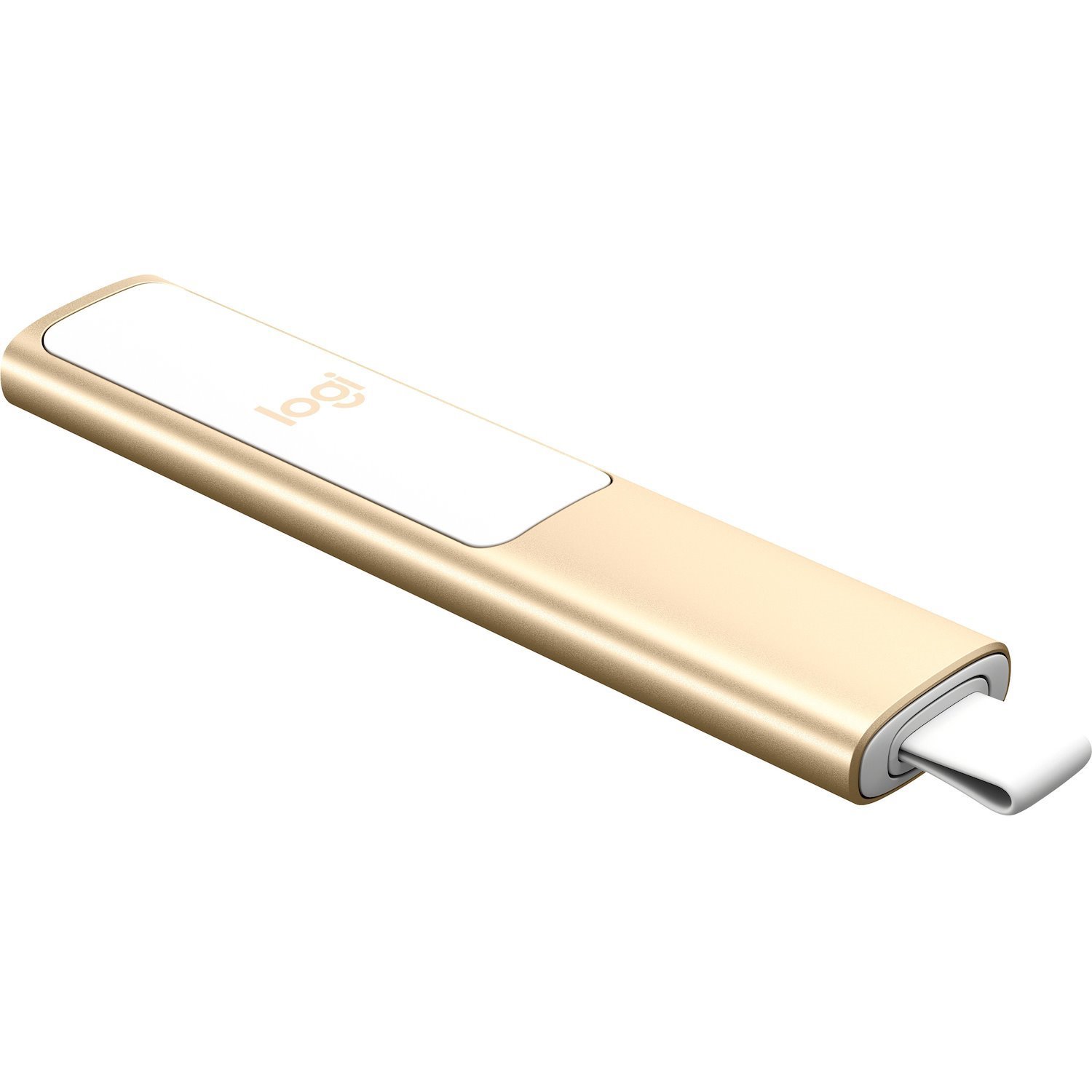 Logitech Spotlight Presentation Remote - Universal Wireless Presentation Clicker with Laser Pointer, Advanced Digital Highlighting, Bluetooth, 30 m Range and Quick Charging, Gold