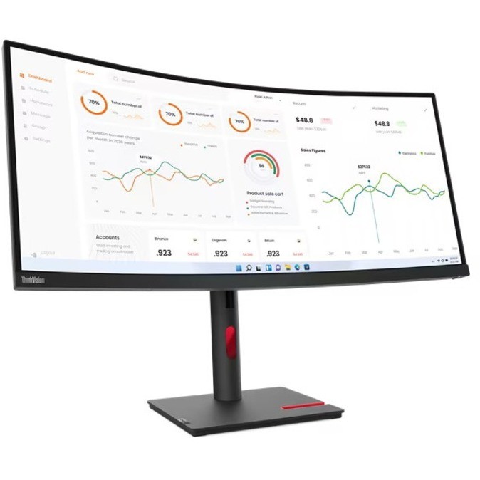 Lenovo 34" ThinkVision T34W-30 Uw-Qhd Led-Lcd Curved Monitor