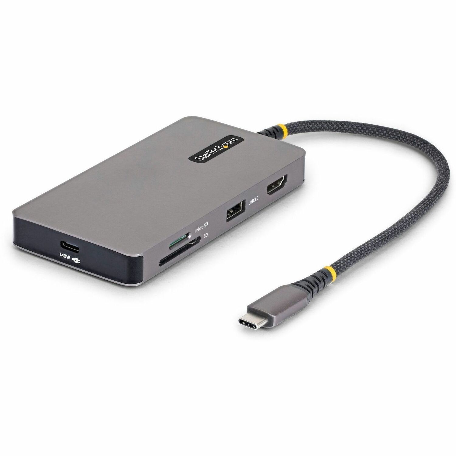 StarTech USB-C Multiport Adapter with 4K 60Hz HDMI, 140W Power Delivery, USB 10Gbps, GbE, SD / MicroSD Slots, Plug-and-Play