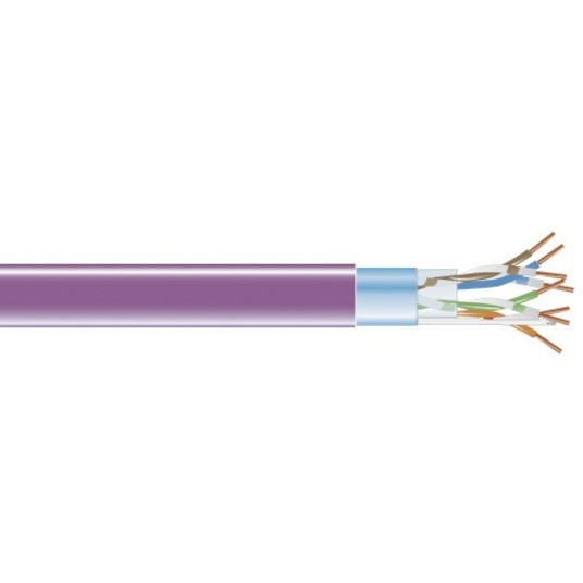 Black Box CAT5e Shielded 350-MHz Solid Bulk Cable (STP), Plenum, Violet