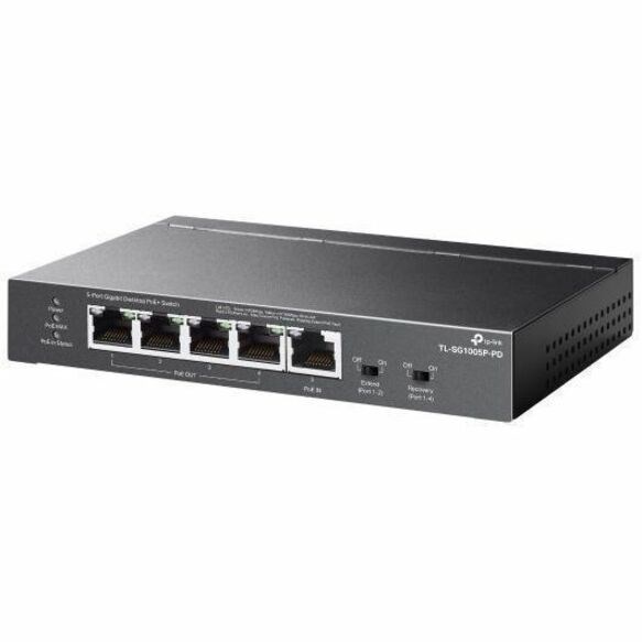 TP-Link TL-SG1005P-PD 5 Port Gigabit Desktop Poe+ Switch With 1 Port Poe++ In An