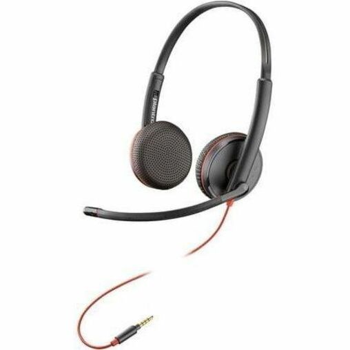 Poly Blackwire C3225 Wired On-ear, Over-the-head Stereo Headset - Black