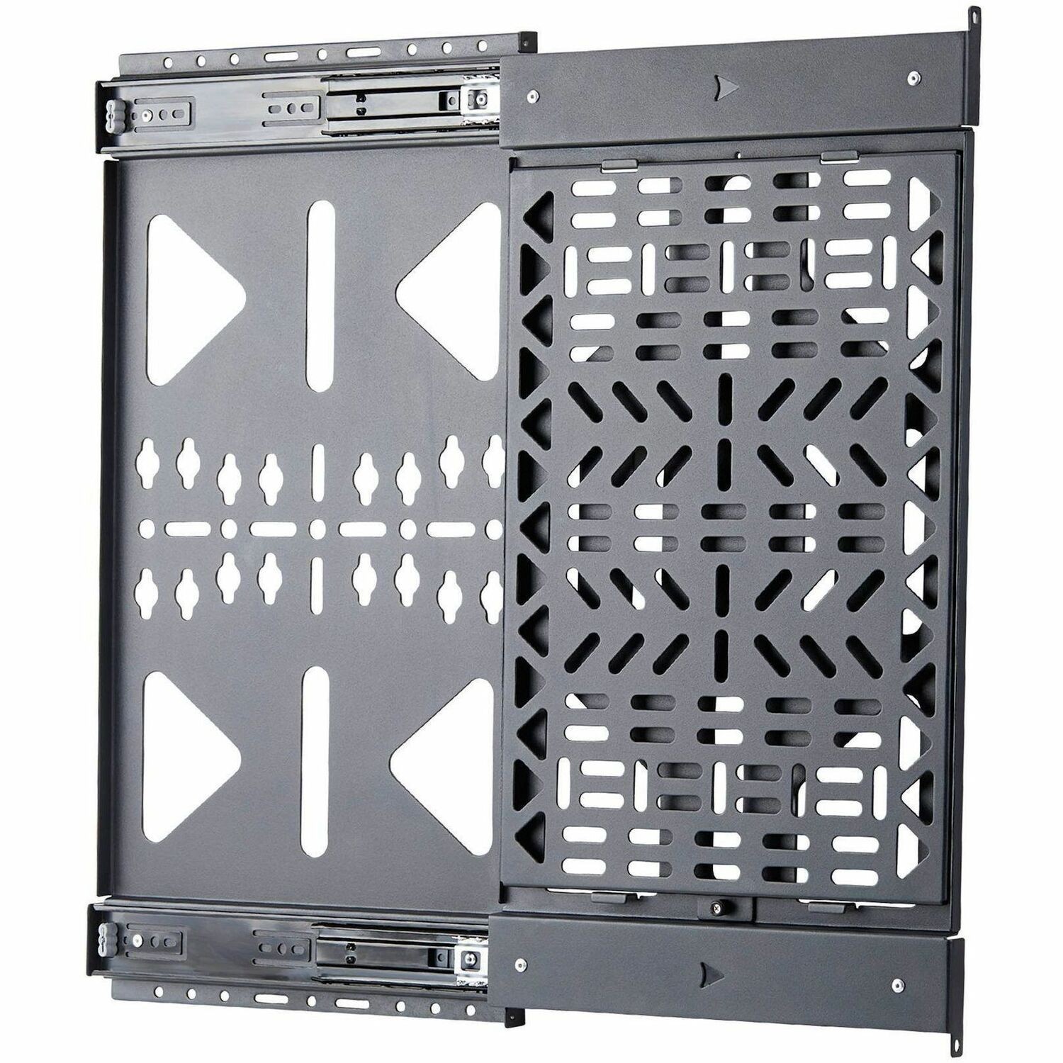 StarTech Slide-Out AV Component Storage Panel, Cable Box and Accessories Mounting, Up to 22lb (10kg), Slim Behind-TV Media Wall Mount