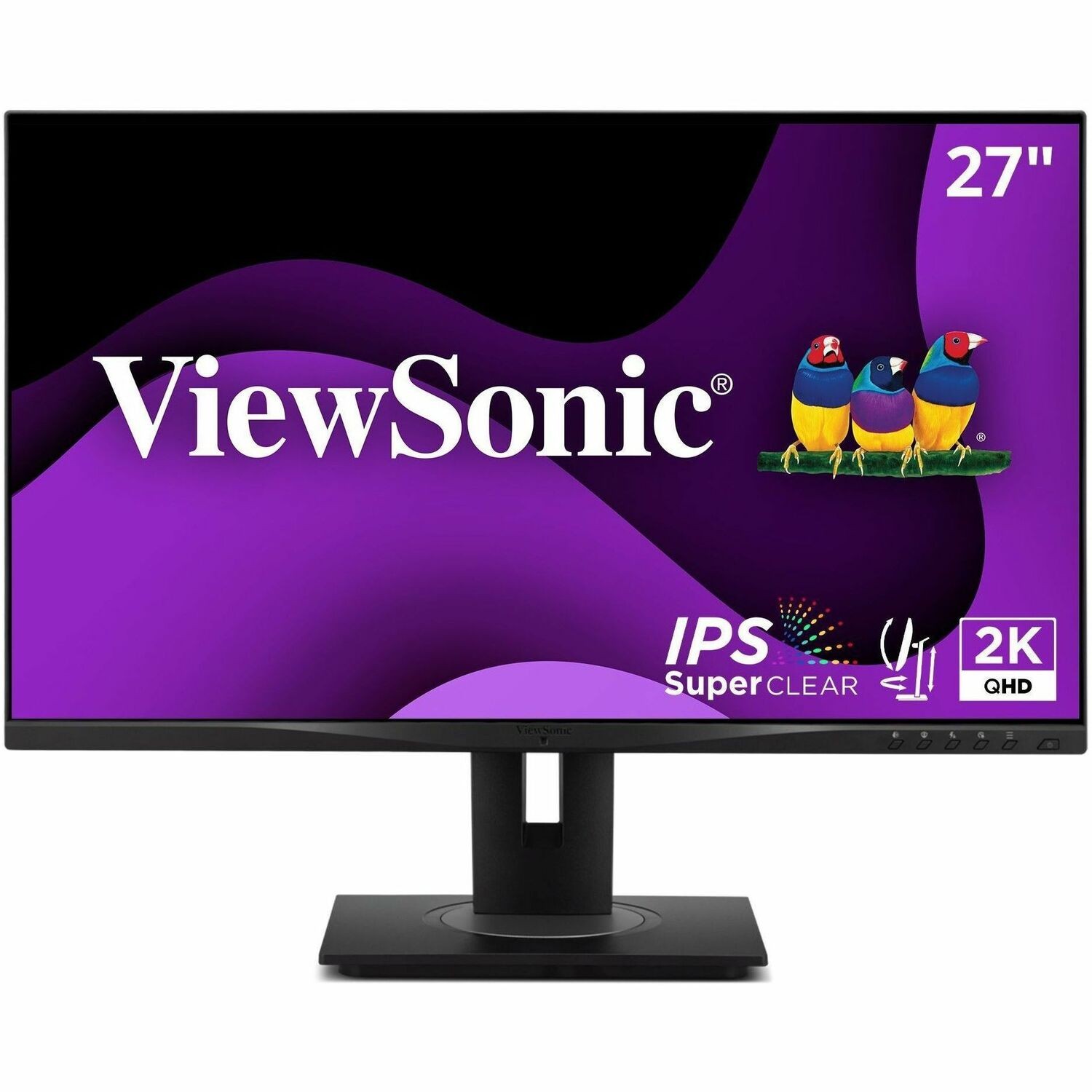 ViewSonic VG2748A-2K 27 Inch 1440p Monitor, IPS with Ambient Light Sensor and Privacy Alert for Smooth Home and Office Productivity, Advanced Ergonomics, HDMI, USB Hub, and DisplayPort Inputs