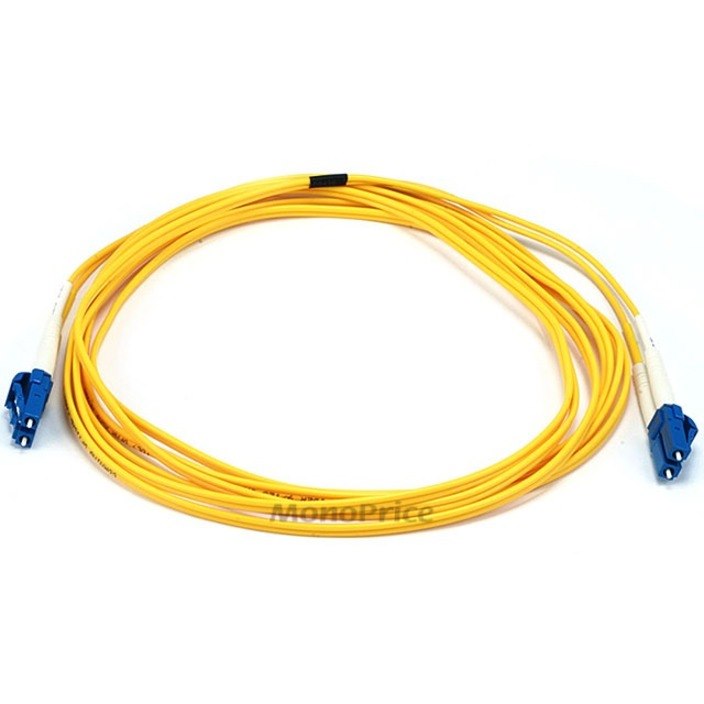 Monoprice LC-LC Ul 2MM 9/125 Singlemode Ofnr Duplex Fiber Cable, Yellow, 3M