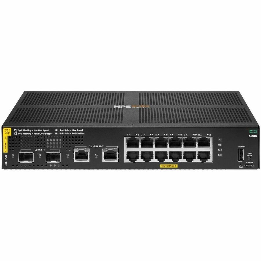 Aruba CX 6000 12p 10M/100M/1G Class4 PoE 2p SFP 1G 139W Switch