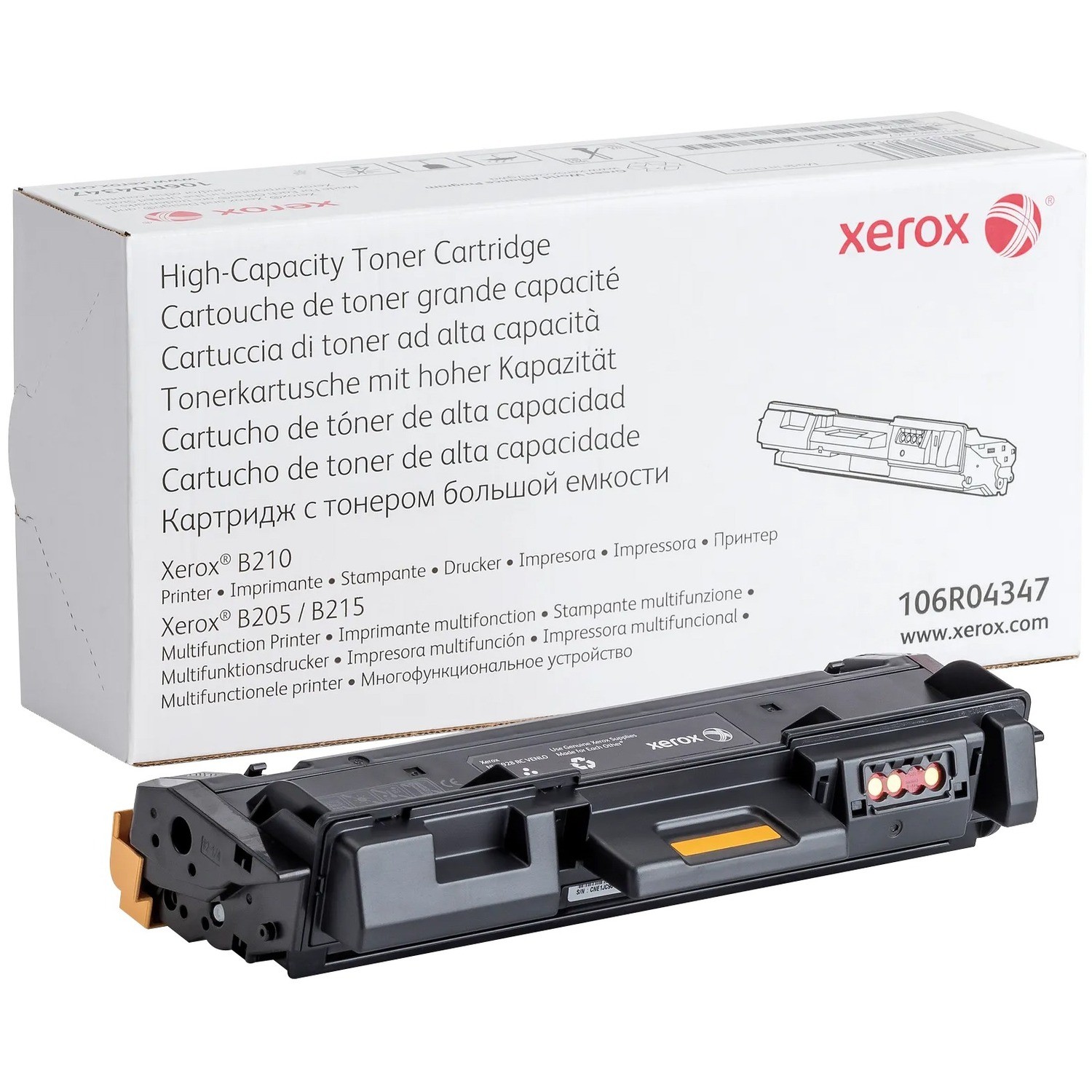 Xerox Genuine Xerox B205/B210/B215 Multifunction Printer Black High capacity Toner Cartridge (3000 Pages) - 106R04347
