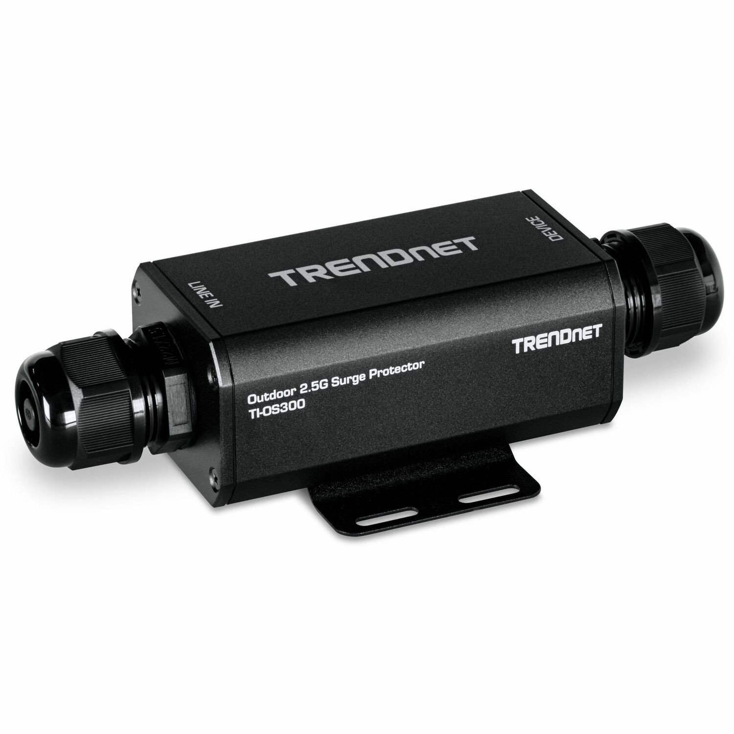 TRENDnet Outdoor 2.5G PoE++ Ethernet Surge Protector, TI-OS300, 2 x 2.5Gbps RJ-45 Ethernet Ports, IP67 Rated, NDAA & TAA Compliant