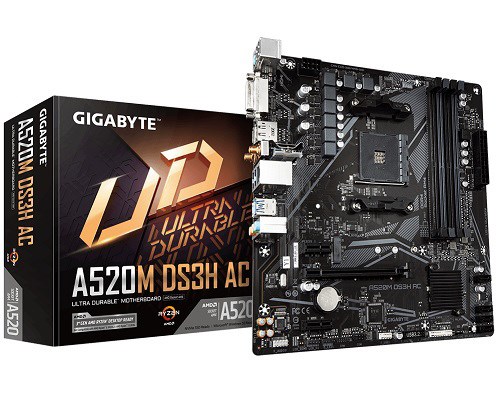 Gigabyte A520m DS3H MB, Am4, 4xDDR4, 4xSATA, 1xM.2, Usb3.2 Gen1, Uatx, 3YR WTY