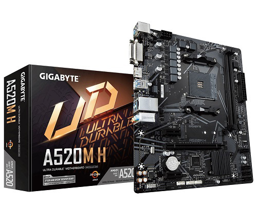 Gigabyte A520m H MB, Am4, 2xDDR4, 4xSATA, 1xM.2, Usb3.2 Gen1, Uatx, 3YR WTY
