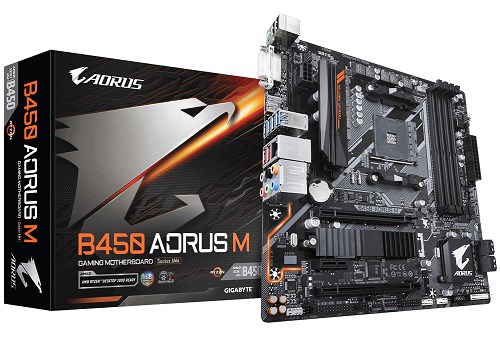 Gigabyte B450 Aorus M Am4 MB. 4xDDR4, 6xSATA, 1xM.2, Usb3.1, Uatx, 3YR