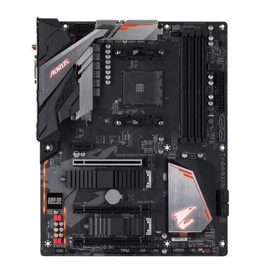 Gigabyte B450 Aorus Pro Wifi MB, Am4, 4xDDR4, 6xSATA, 2xM.2, Usb-C, Wifi, Atx, 3YR