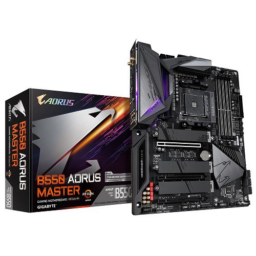 Gigabyte B550 Aorus Master MB, 4xDDR4, 6xSATA, 3xM.2, Usb-C, Wifi-Ax, Atx, 3YR