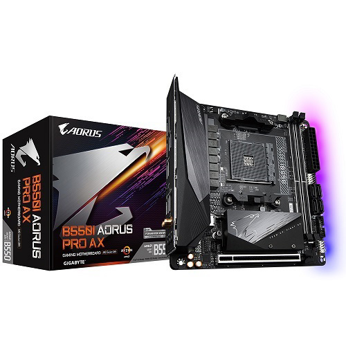 Gigabyte B550i Aorus Pro Ax MB, 2xDDR4, 4xSATA, 2xM.2, Usb-C, Wifi-Ax, Mini-Itx, 3YR