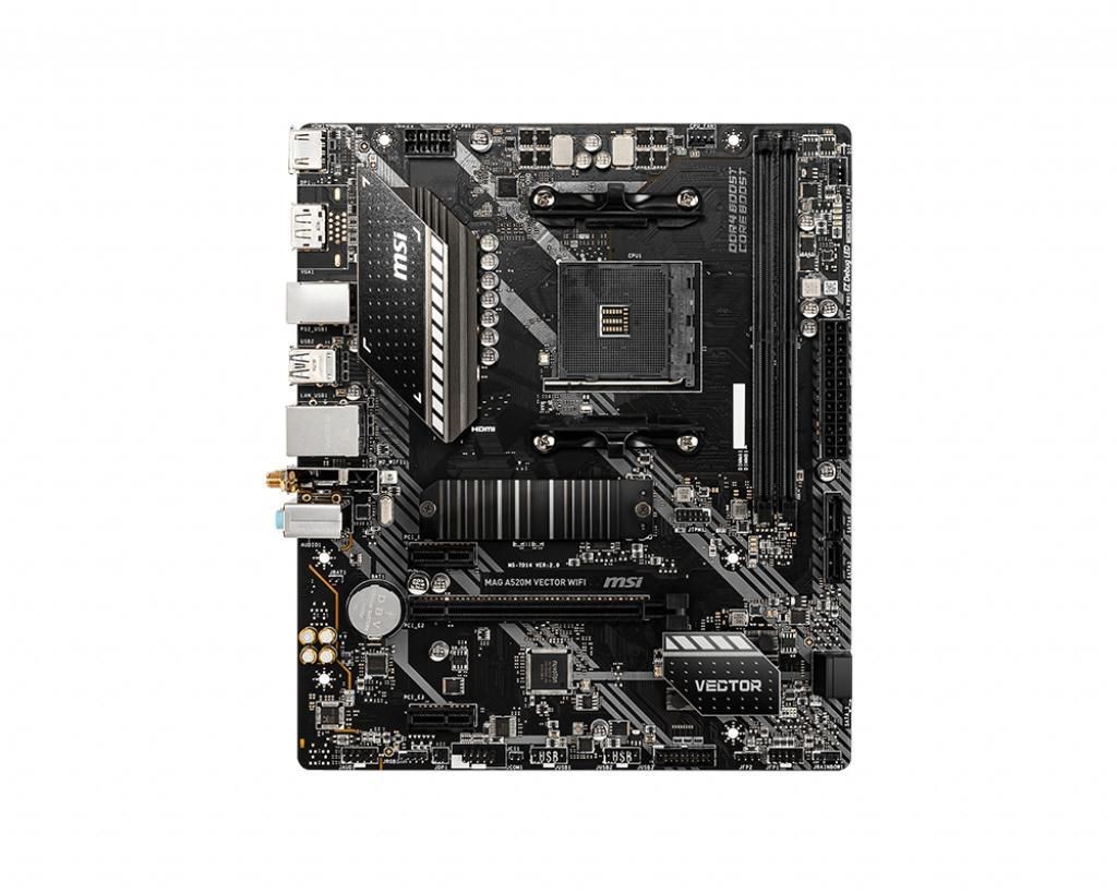MSI MAG A520M VECTOR WIFI Desktop Motherboard - AMD A520 Chipset - Socket AM4 - Micro ATX