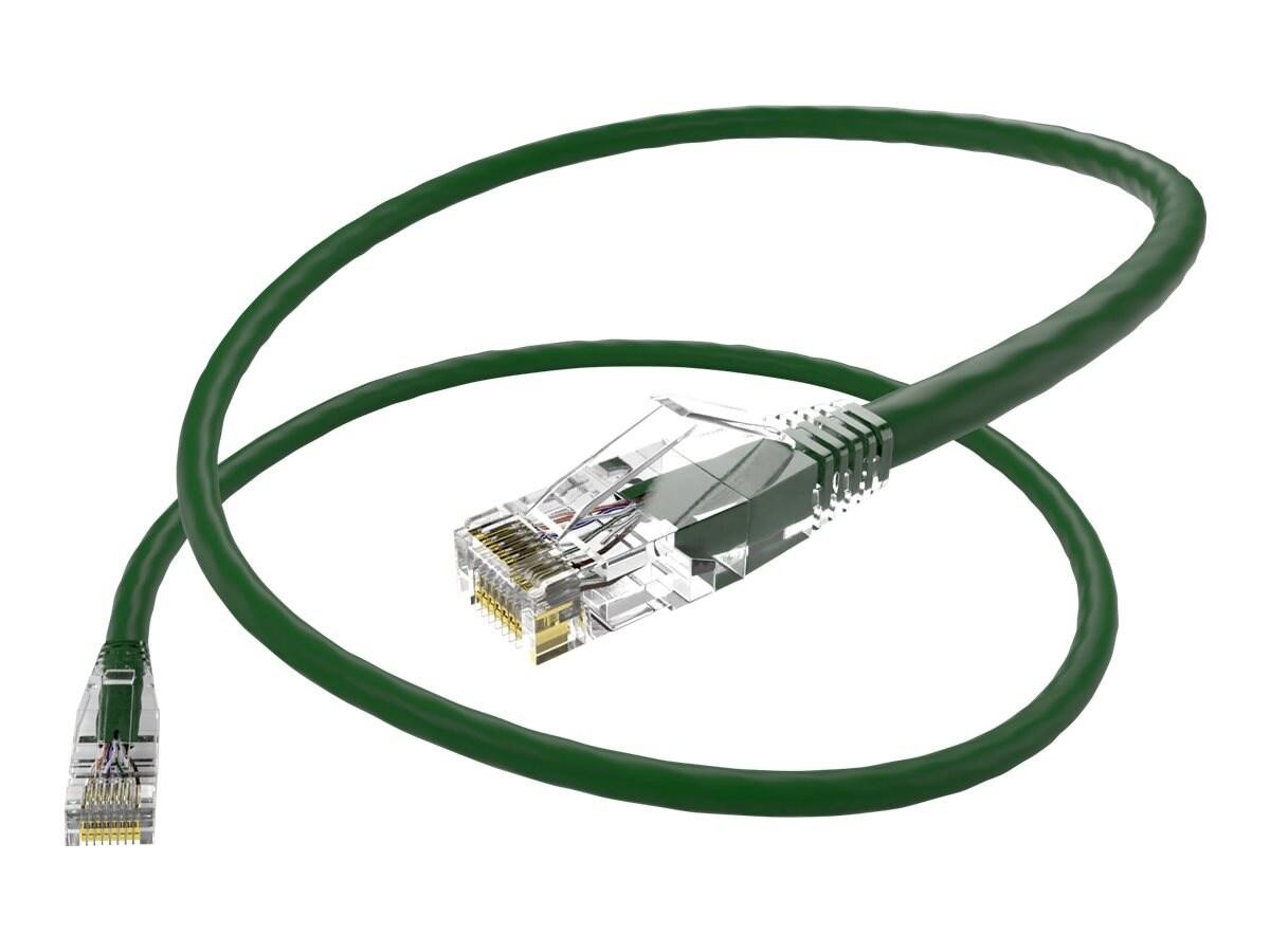 Unc Group Unc ClearFit Cat6 Patch Cable, Snagless, Green, 15FT