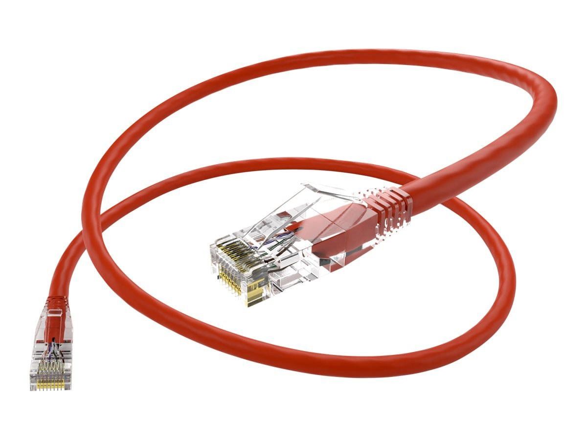 Unc Group Unc ClearFit Cat6 Patch Cable, Snagless, Red, 4FT