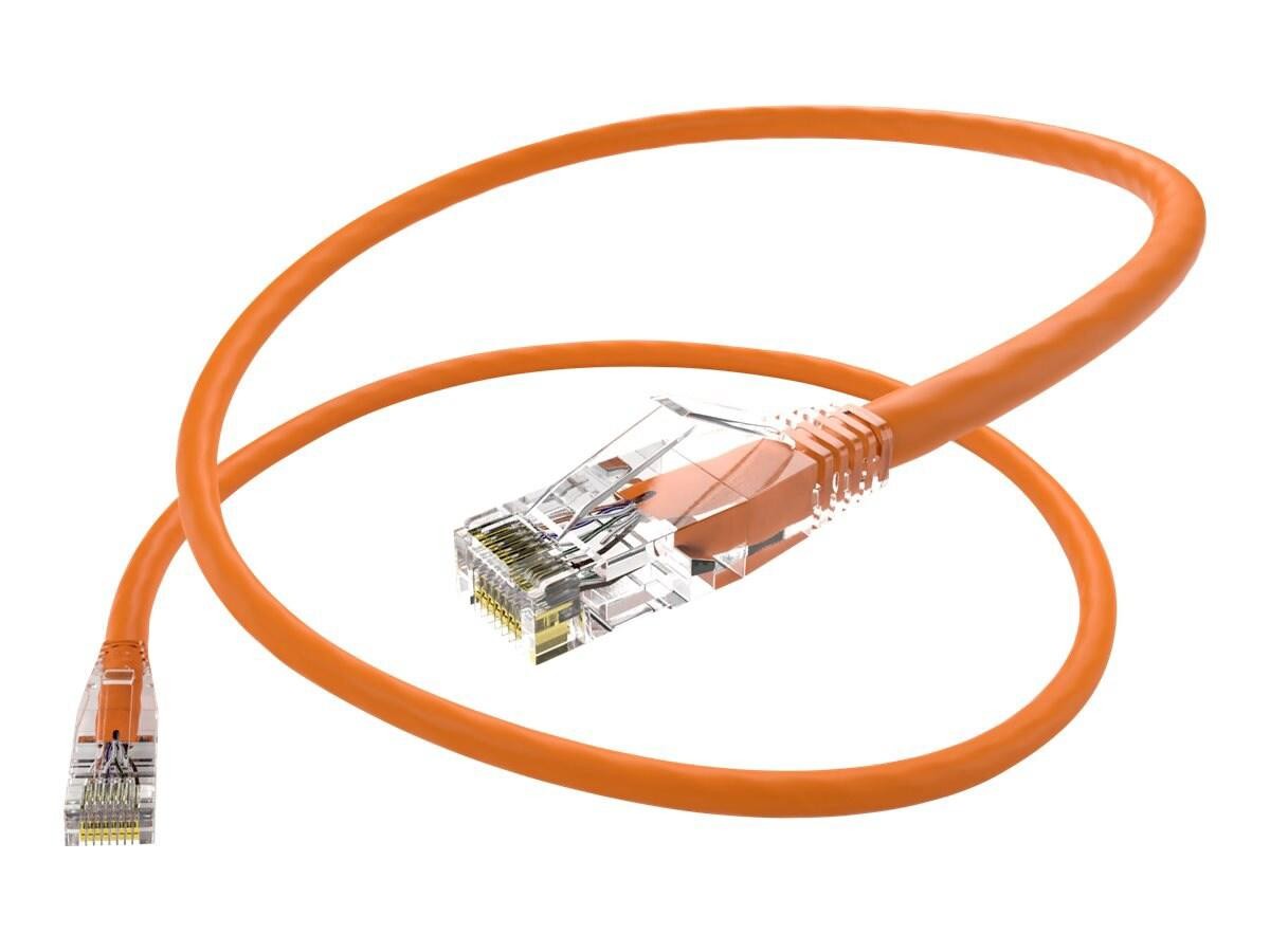 Unc Group Unc ClearFit Cat6 Patch Cable, Snagless, Orange, 1FT